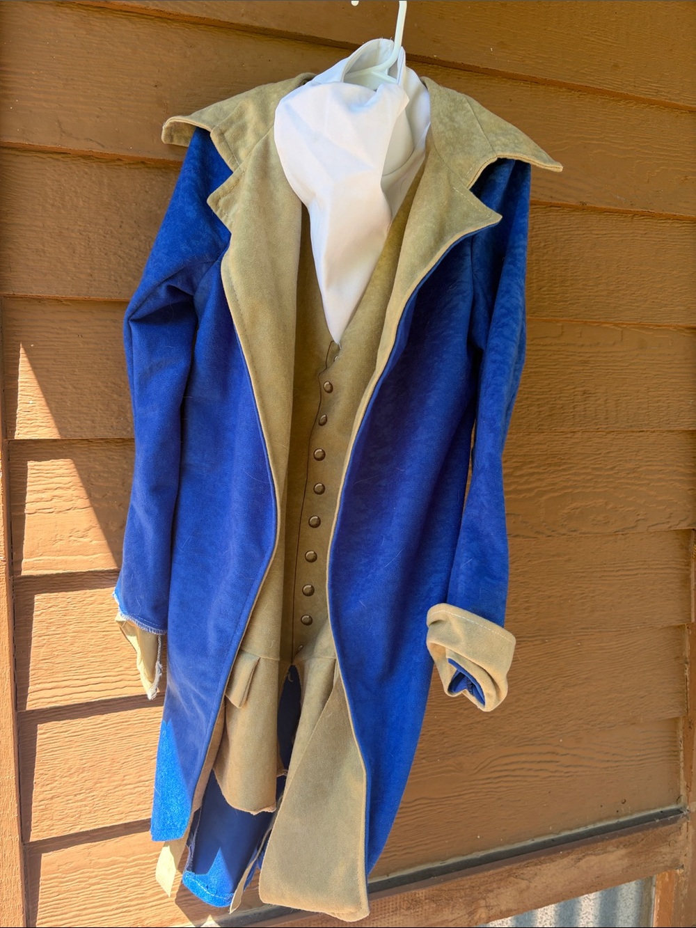 Boy’s costume Blue and Tan Long Coat with Button Vest, includes pants
